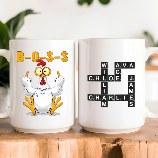 Personlig Humor Chicken Crossword Game 11 oz 15 oz Keramisk krus med tekst Team Bursdagsgave til kolleger Venner
