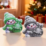Decorazione natalizia personalizzata con nome e pupazzo di neve multicolore regalo di Natale per amici e familiari