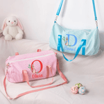 Personalized Cute Peter Rabbit Striped Large Travel Bag with Name and Shoulder Strap Travel Easter Gift for Kids