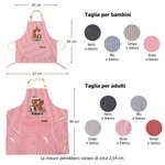 Grembiule da cucina personalizzato in cotone con nome e pinguino in stile cartone animato regalo di Natale per bambini e adulti