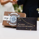 Personalised North Star Design Navigator Jewellery Set with Birthstone and Text Formal Suit Essential Wedding Gift for Groom Best Man