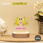 Spersonalizowana lampka nocna LED w kształcie serca z imionami dla pary na Walentynki | Callie × Marsupilami®
