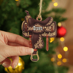 Personalisierte Pferdesattel Acryl Ornament mit Namen Home Decor Weihnachten Geburtstag Jahrestag Geschenk für Pferdeliebhaber Pferdesportler