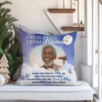 Personalised Starry Sky Moon Clouds Photo Design Soft Cushion Cover with Name and Text Home Decor Memorial Gift for Family Friends