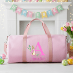 Personalized Cute Peter Rabbit Striped Large Travel Bag with Name and Shoulder Strap Travel Easter Gift for Kids