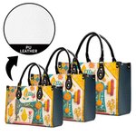 Personalised Sewing Machine PU Leather Large Tote Bag with Name and Shoulder Strap Birthday Gift for Woman Sewing Lover