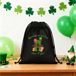 Personalized Irish Style Shamrock Doodle Initial Drawstring Bag with Name Parade Party St. Patrick's Day Gift for Family