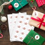 Personalised Cute Santa Claus Reindeer Waterproof Stickers Labels with Name Gift Decor Christmas Festival Party Favors for Family Friends