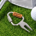 Personalisiertes tragbares PU Leder Namensschild Golf Divot Tool Schlüsselanhänger Golf Feld Zubehör Vatertag Golf Club Geschenk für Golfer Golfliebhaber
