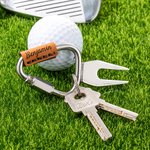 Personalisiertes tragbares PU Leder Namensschild Golf Divot Tool Schlüsselanhänger Golf Feld Zubehör Vatertag Golf Club Geschenk für Golfer Golfliebhaber
