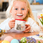 Tasse émaillée 355 ml peronnalisée avec nom initiale et motif de lapin - Cadeau de Pâques anniversaire rentrée scolaire pour les enfants