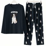 Conjunto de pijama personalizado con foto multicolor de mascota y texto regalo de cumpleaños para amantes de mascotas y dueños