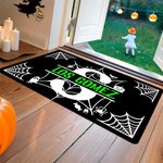 Alfombra personalizada con tema de Halloween y diseño de telaraña con nombre e iniciales decoración del hogar regalo de Halloween para familia 5