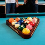 Personalized Wooden Billiards Triangle Rack with Laser Engraving Text Billiard Hall Club Billiards Supplies Birthday Gift for Billiard Players Lovers