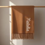 Bufanda y chal personalizados suaves y cálidos con nombre bordado accesorio de moda regalo de invierno y cumpleaños para familia