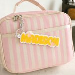 Porte-nom acrylique multicolore personnalisé avec porte-clé fleur Accessoires de sac à dos Cadeau de rentrée pour les enfants