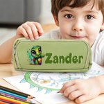 Personalisiertes Federmäppchen mit süßem Tier-Motiv und Namen dreilagige Federtasche Schulbedarf Einschulung Geburtstag Geschenk für Jungen Mädchen