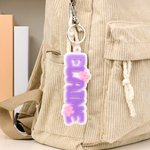 Porte-nom acrylique multicolore personnalisé avec porte-clé fleur Accessoires de sac à dos Cadeau de rentrée pour les enfants