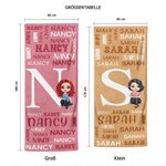 Personalisiertes Yoga Handtuch im Wortwolken-Design mit Cartoon-Figur und Aufbewahrungsbeutel Geburtstagsgeschenk für Yoga-Liebhaber Damen Herren