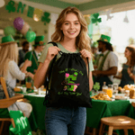 Personalized Irish Style Shamrock Doodle Initial Drawstring Bag with Name Parade Party St. Patrick's Day Gift for Family