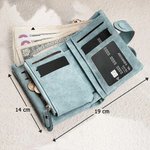 Portefeuille en Cuir PU Personnalisé avec Nom Fleur et Personnage Accessoire Pliable Cadeau d'Anniversaire pour Filles Femme