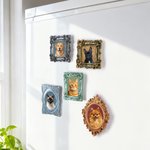 Henkilökohtainen Vintage tyyli öljymaalaus kehys Photo Jääkaappi magneetti Home Decor syntymäpäivä vuosipäivä lahja lemmikkieläinten omistajille