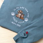 Personalised Embroidered Pet Photo In My Dog Mom Era Multicolour T-shirt Sweatshirt Hoodie with Name Pet Party Salon Birthday Gift for Pet Owner Lover