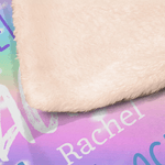 Personalised Colourful Gradient Word Cloud Soft Hooded Blanket with Name Birthday Gift for Kids Adults