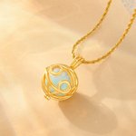 Collier de signe du zodiaque personnalisé avec boule de cristal et nom - Cadeau anniversaire pour les femmes et les enthousiastes de l'astrologie