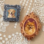 Henkilökohtainen Vintage tyyli öljymaalaus kehys Photo Jääkaappi magneetti Home Decor syntymäpäivä vuosipäivä lahja lemmikkieläinten omistajille