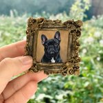Henkilökohtainen Vintage tyyli öljymaalaus kehys Photo Jääkaappi magneetti Home Decor syntymäpäivä vuosipäivä lahja lemmikkieläinten omistajille