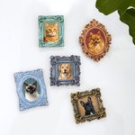 Henkilökohtainen Vintage tyyli öljymaalaus kehys Photo Jääkaappi magneetti Home Decor syntymäpäivä vuosipäivä lahja lemmikkieläinten omistajille