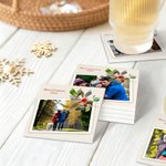 Personligt röda bär krans minne foto fyrkantig keramikunderlägg med text heminredning julklapp för vänner familj