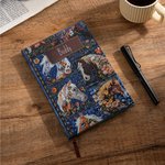 Personalized Faux Embroidered Horse Chicken Cow Flower Denim Journal Notebook with Text and 100 Lined Pages Daily Use Birthday Gift for Women