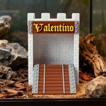 Gepersonaliseerde 3D afgedrukt kasteel stenen muur brug Feeder Box met tekst Reptile Habitat Adoptie Verjaardag Gift voor hagedis Reptile eigenaars