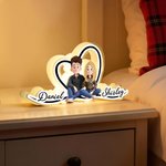 Personalizzato 3D stile Cartoon Character Acrilico LED Luce notturna con nome Home Decor Regalo di San Valentino per la coppia