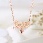 Personlig 1-3 Familj Hjärta Födelsesten Kärlek Charm Halsband Smycke med Namn Jubileum Födelsedag Present för Kvinnor