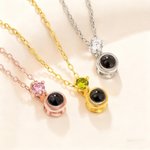 Collier de projection de photos de pierres de naissance personnalisées Bijoux délicats Anniversaire Cadeau commémoratif pour les femmes