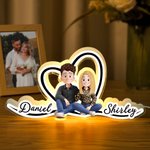 Personalizzato 3D stile Cartoon Character Acrilico LED Luce notturna con nome Home Decor Regalo di San Valentino per la coppia