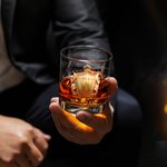 Personalized Golden Badge Initial Name 10 oz Rock Whiskey Glass Old Fashioned Birthday Gift for Man Bartender Whiskey Enthusiast