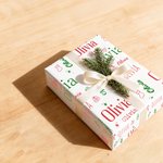 Personalised Snowman Reindeer Sweets Cane Wrapping Paper with Name Christmas DIY Craft Packaging Gift for Family Kids