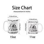 Personalizada Retro Pluma Estilo Dibujo Foto Floral 11 oz 15 oz Taza de Cerámica con Texto Uso Diario Regalo de Cumpleaños para Amigos Besties