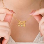 Personlig 1-3 Familj Hjärta Födelsesten Kärlek Charm Halsband Smycke med Namn Jubileum Födelsedag Present för Kvinnor
