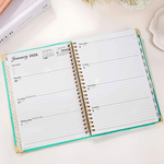 Personalized Birth Flower Gemstone 2026 Planner Spiral A5 Notebook with Name and Weekly Monthly Planner Pages Daily Use Birthday Gift for Students