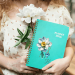 Personalized Birth Flower Gemstone 2026 Planner Spiral A5 Notebook with Name and Weekly Monthly Planner Pages Daily Use Birthday Gift for Students