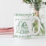 Personalizada Retro Pluma Estilo Dibujo Foto Floral 11 oz 15 oz Taza de Cerámica con Texto Uso Diario Regalo de Cumpleaños para Amigos Besties