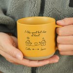 Personalised I Wish You Lived Next Door Heart House Ceramic Mug with Handle and Engraved Name Birthday Anniversary Gift for Friends Besties