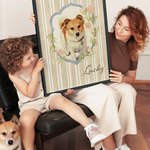 Personlig akvarell och färgad penna stil husdjursporträtt Foto Canvas målning med namn heminredning husdjur födelsedagspresent för husdjursälskare ägare