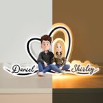 Personalizzato 3D stile Cartoon Character Acrilico LED Luce notturna con nome Home Decor Regalo di San Valentino per la coppia
