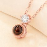 Collier de projection de photos de pierres de naissance personnalisées Bijoux délicats Anniversaire Cadeau commémoratif pour les femmes